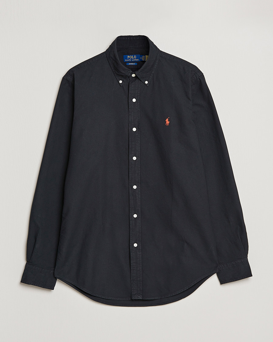 Uomini | Camicie | Polo Ralph Lauren | Custom Fit Garment Dyed Oxford Shirt Black
