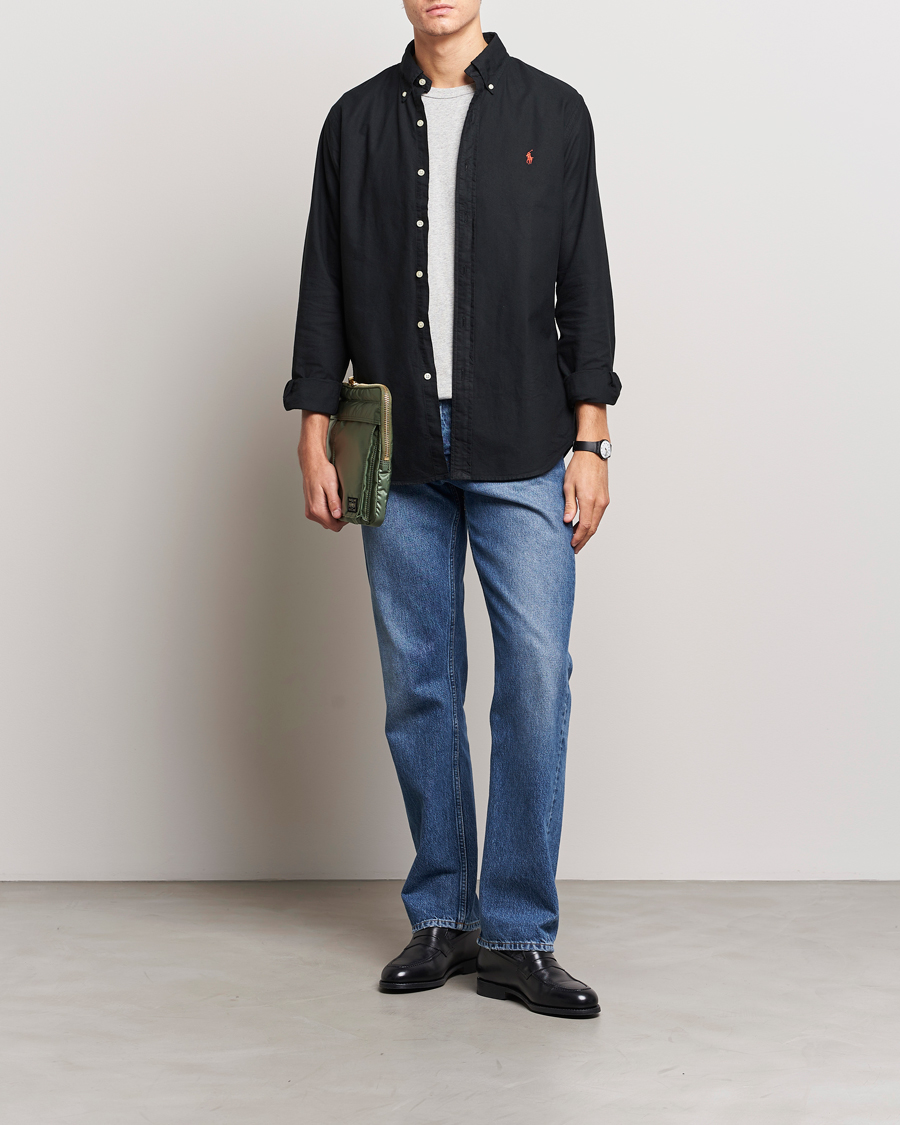 Uomini | Camicie | Polo Ralph Lauren | Custom Fit Garment Dyed Oxford Shirt Black