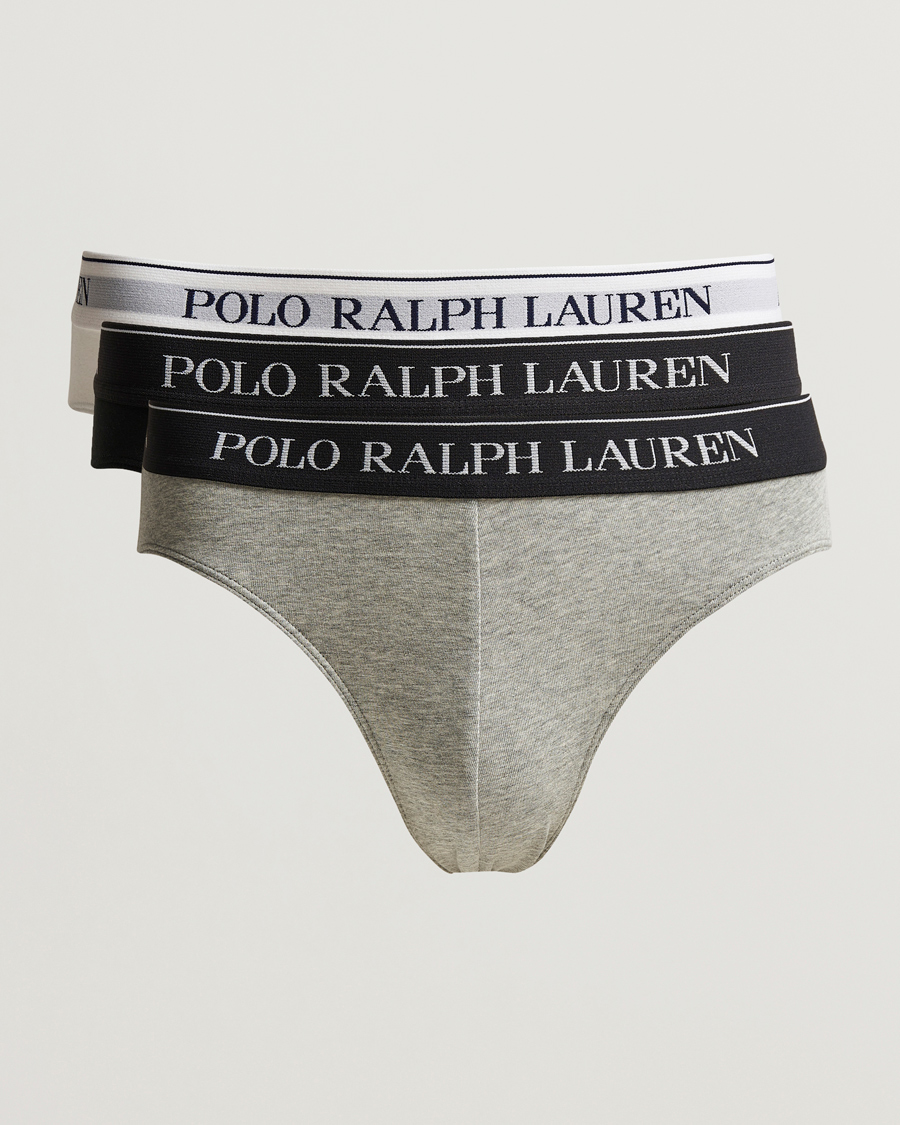 Uomini | Biancheria intima | Polo Ralph Lauren | 3-Pack Low Rise Brief Black/White/Grey