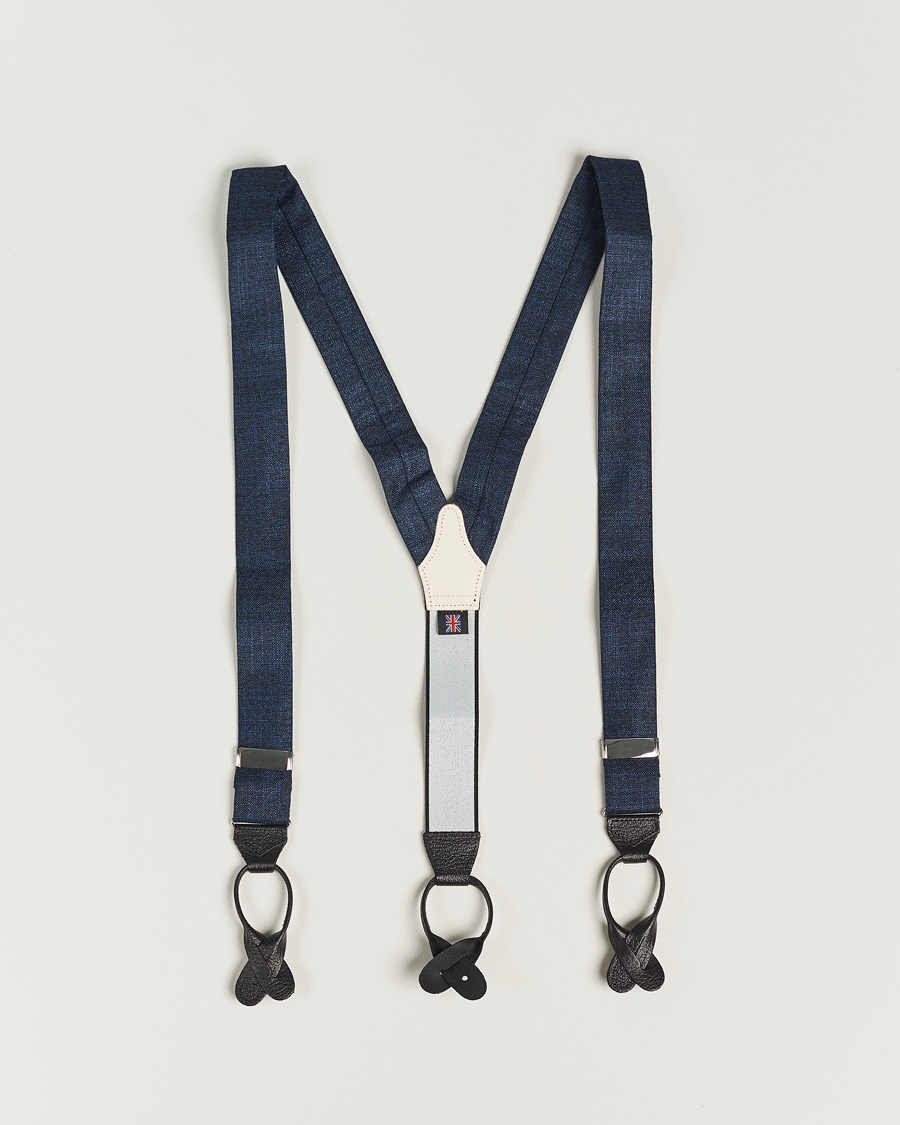 Uomini | Albert Thurston Hardy Minnis Bamboo Braces 38mm Navy | Albert Thurston | Hardy Minnis Bamboo Braces 38mm Navy