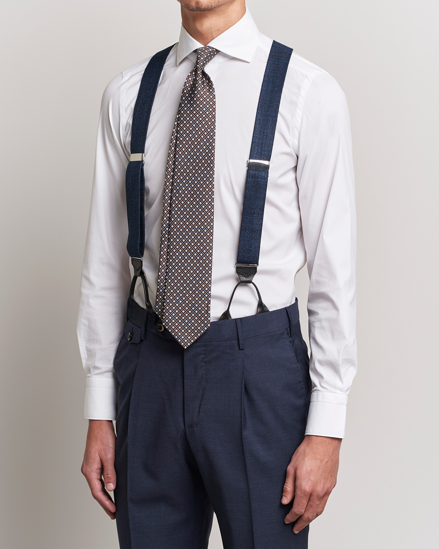 Uomini | Albert Thurston Hardy Minnis Bamboo Braces 38mm Navy | Albert Thurston | Hardy Minnis Bamboo Braces 38mm Navy