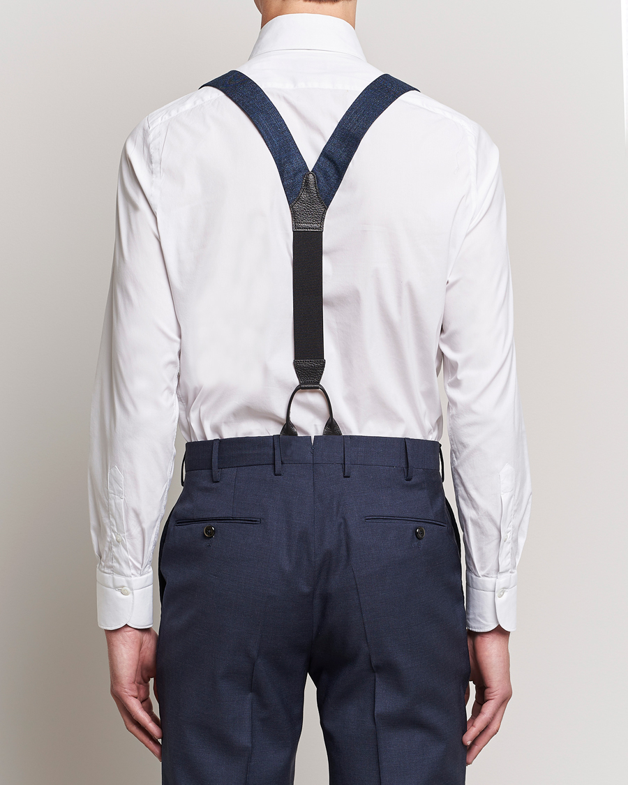 Uomini | Albert Thurston Hardy Minnis Bamboo Braces 38mm Navy | Albert Thurston | Hardy Minnis Bamboo Braces 38mm Navy