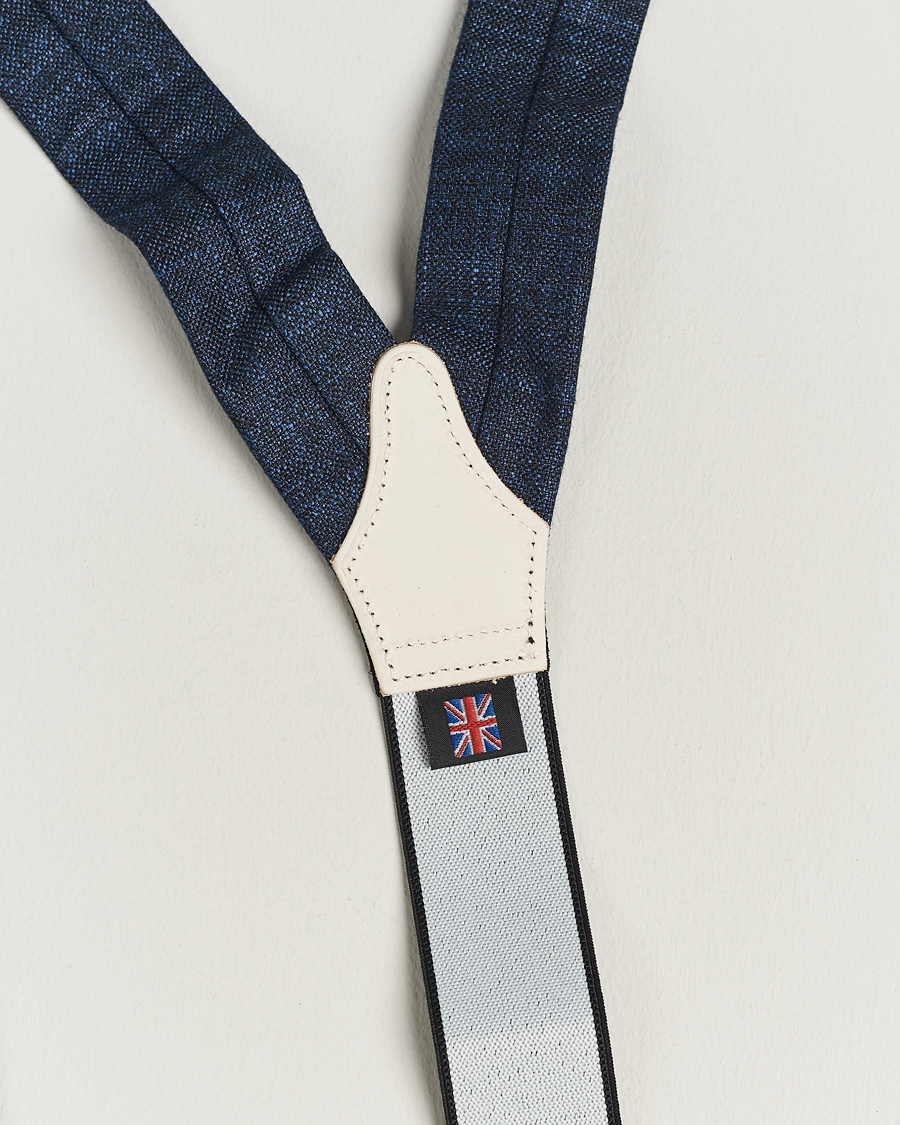 Uomini | Albert Thurston Hardy Minnis Bamboo Braces 38mm Navy | Albert Thurston | Hardy Minnis Bamboo Braces 38mm Navy