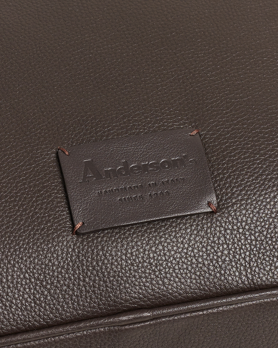 Uomini | Borse | Anderson's | Full Grain Leather Briefcase Dark Brown