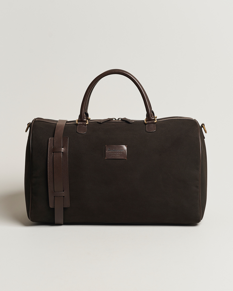 Uomini | Anderson's Boston Suede Weekendbag Brown/Brown | Anderson's | Boston Suede Weekendbag Brown/Brown
