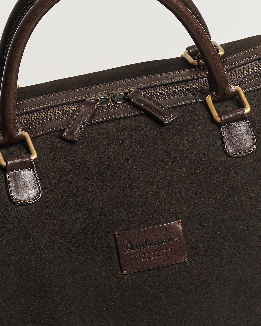 Uomini | Anderson's Boston Suede Weekendbag Brown/Brown | Anderson's | Boston Suede Weekendbag Brown/Brown
