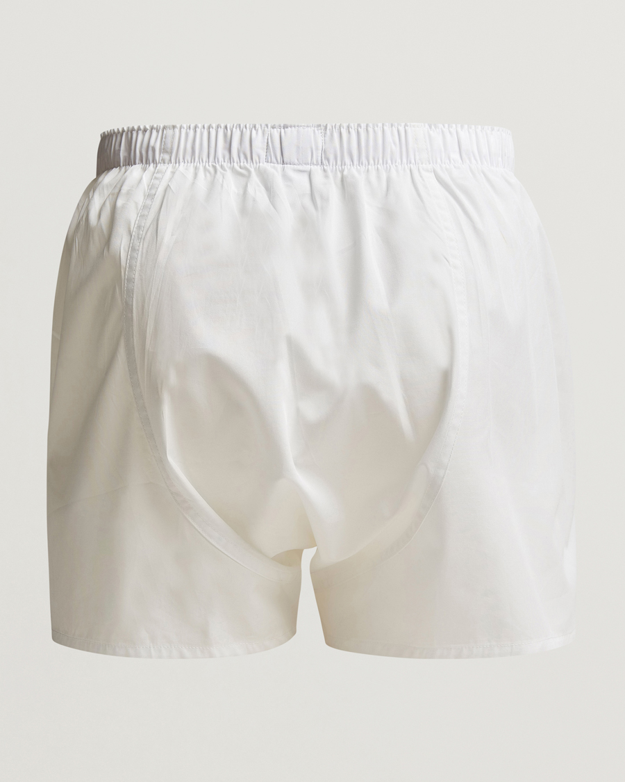 Uomini | Biancheria intima | Sunspel | Classic Woven Cotton Boxer Shorts White