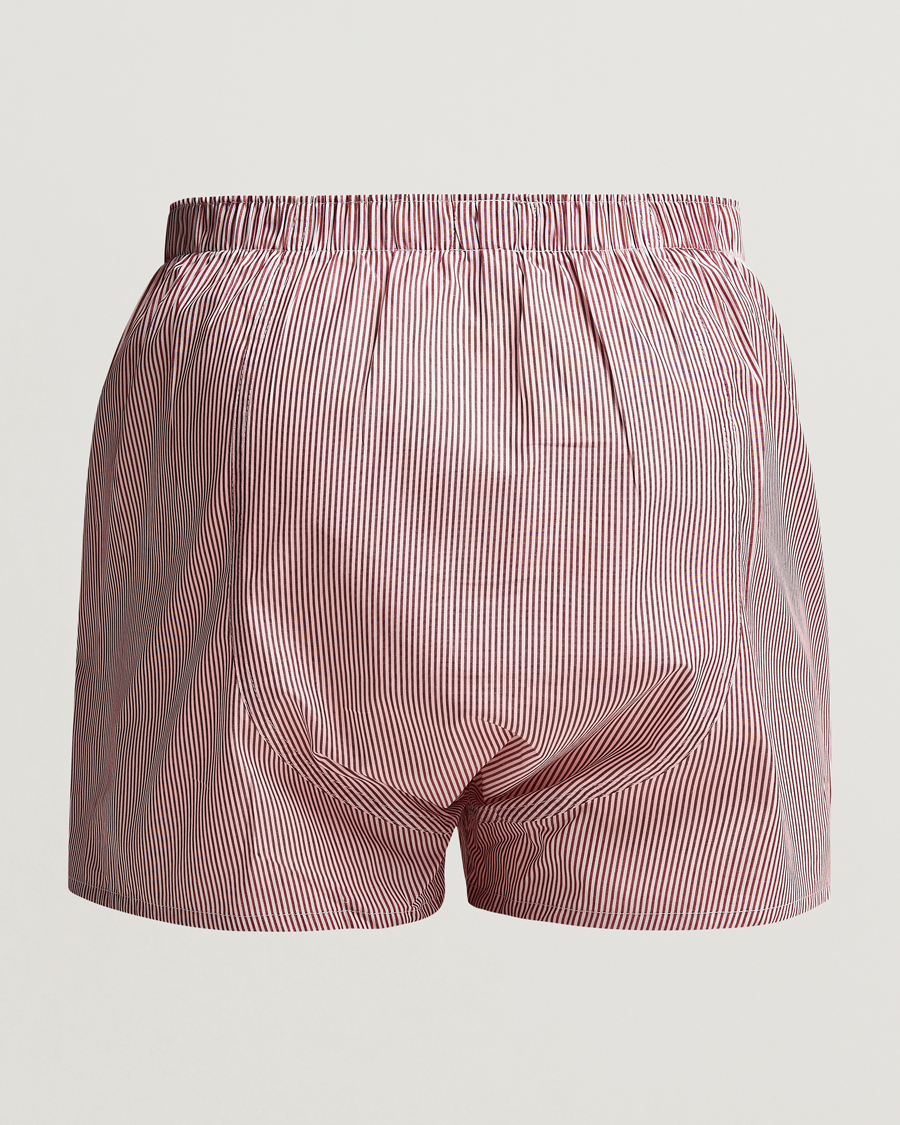 Uomini | Biancheria intima | Sunspel | Classic Woven Cotton Boxer Shorts Red/White