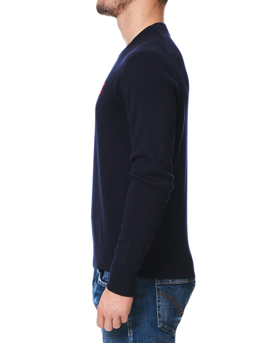 Uomini | Maglieria | AMI | Heart Logo Merino Sweater Navy