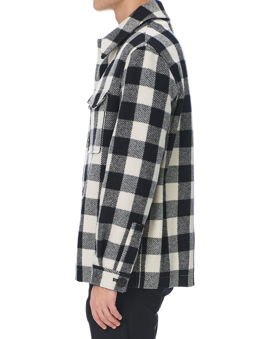 Uomini | Giacche | AMI | Overcheck Flannel Shirt Jacket Black/White