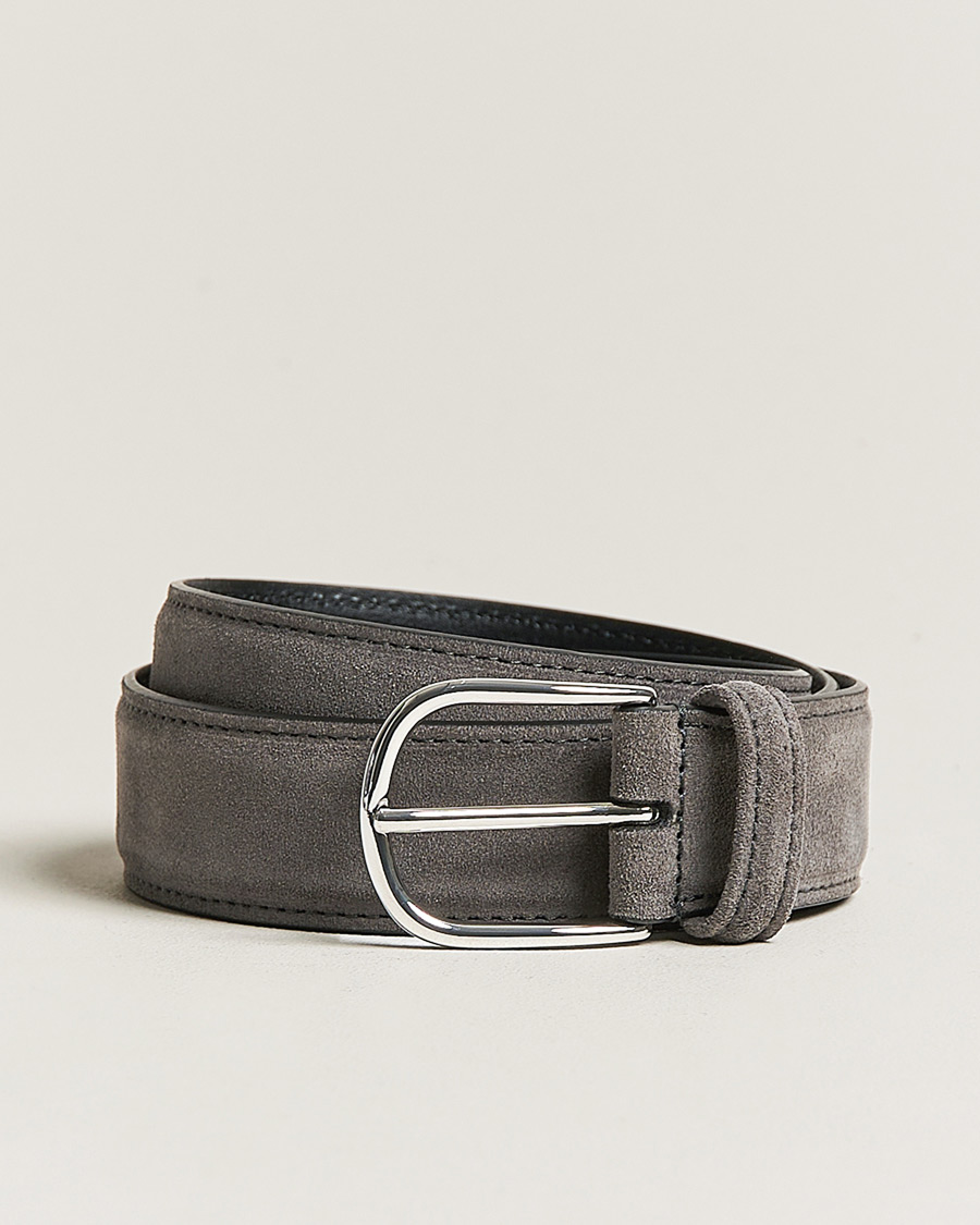 Uomini | Cinture | Anderson's | Suede 3,5 cm Belt Grey