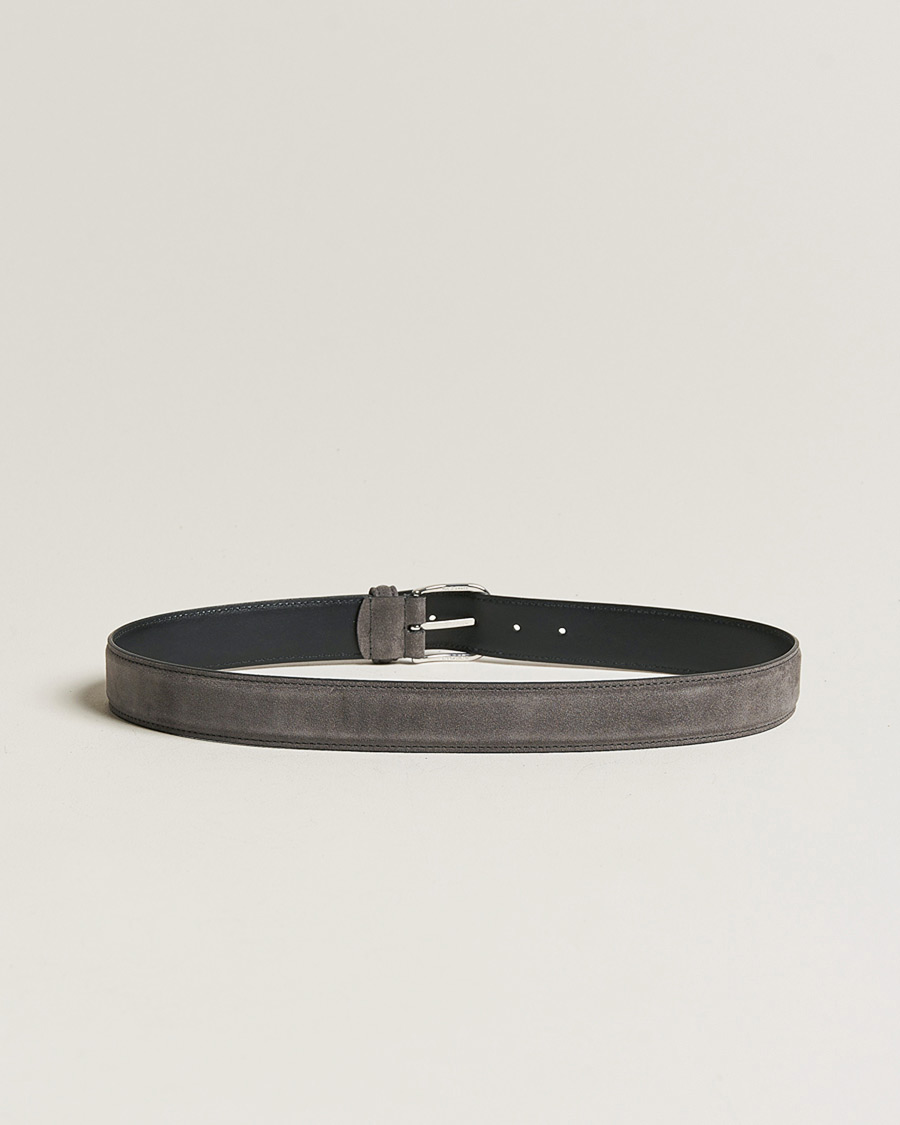 Uomini | Cinture | Anderson's | Suede 3,5 cm Belt Grey