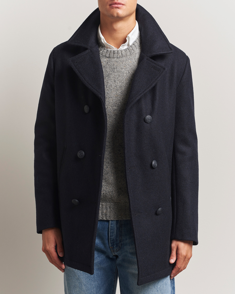 Uomini | Giacche | Armor-lux | Kermor Wool Peacoat Navy 46