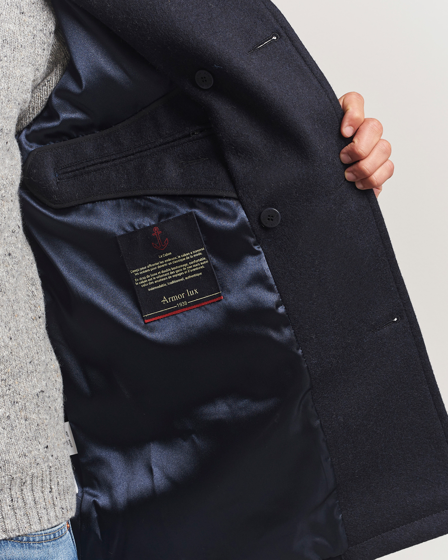 Uomini | Giacche | Armor-lux | Kermor Wool Peacoat Navy 46