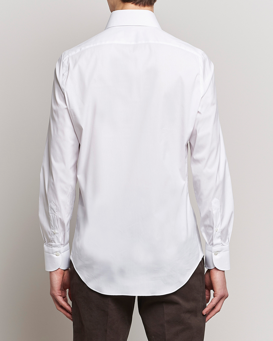 Uomini | Camicie | Finamore Napoli | Milano Slim Fit Stretch Shirt White