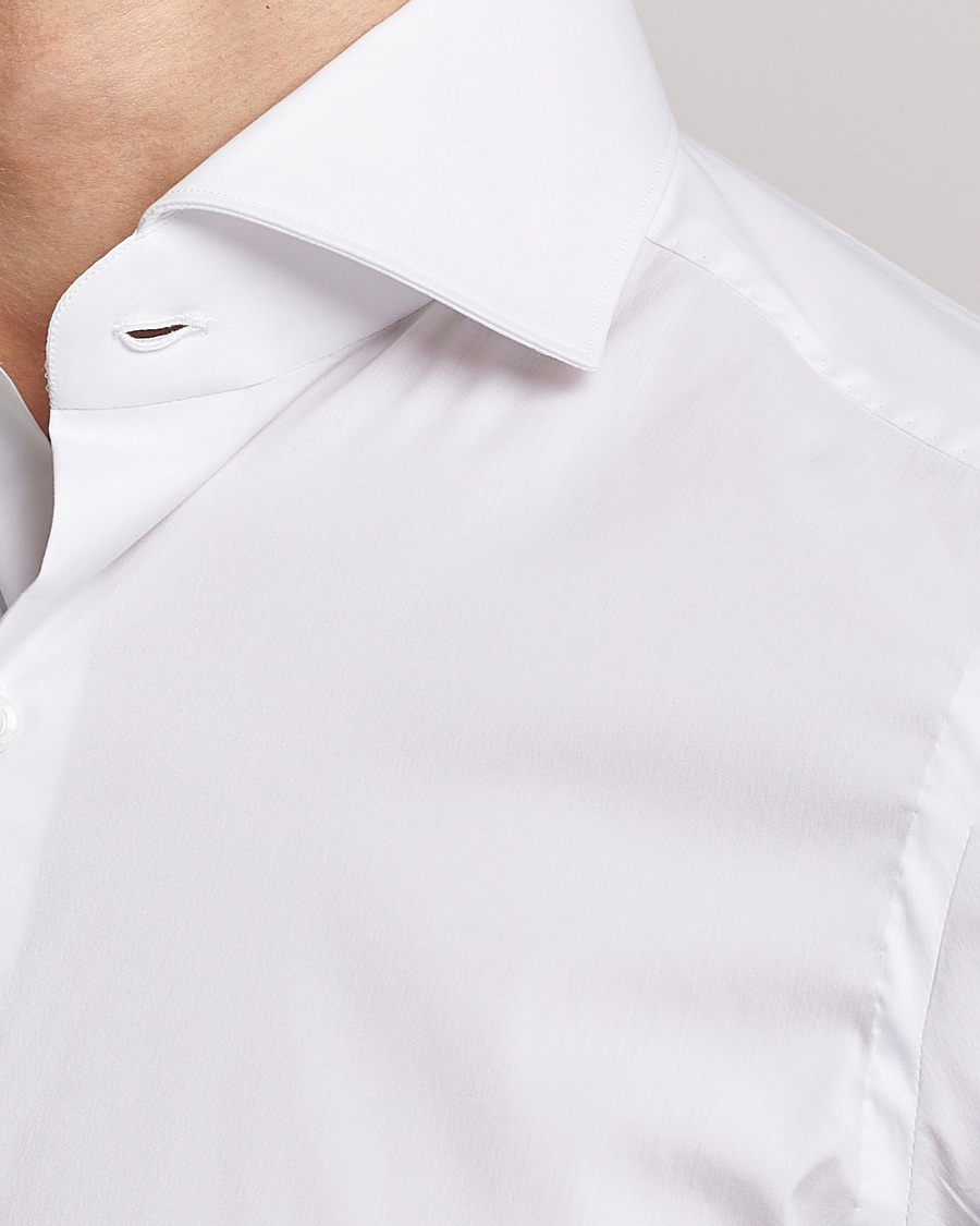 Uomini | Camicie | Finamore Napoli | Milano Slim Fit Stretch Shirt White