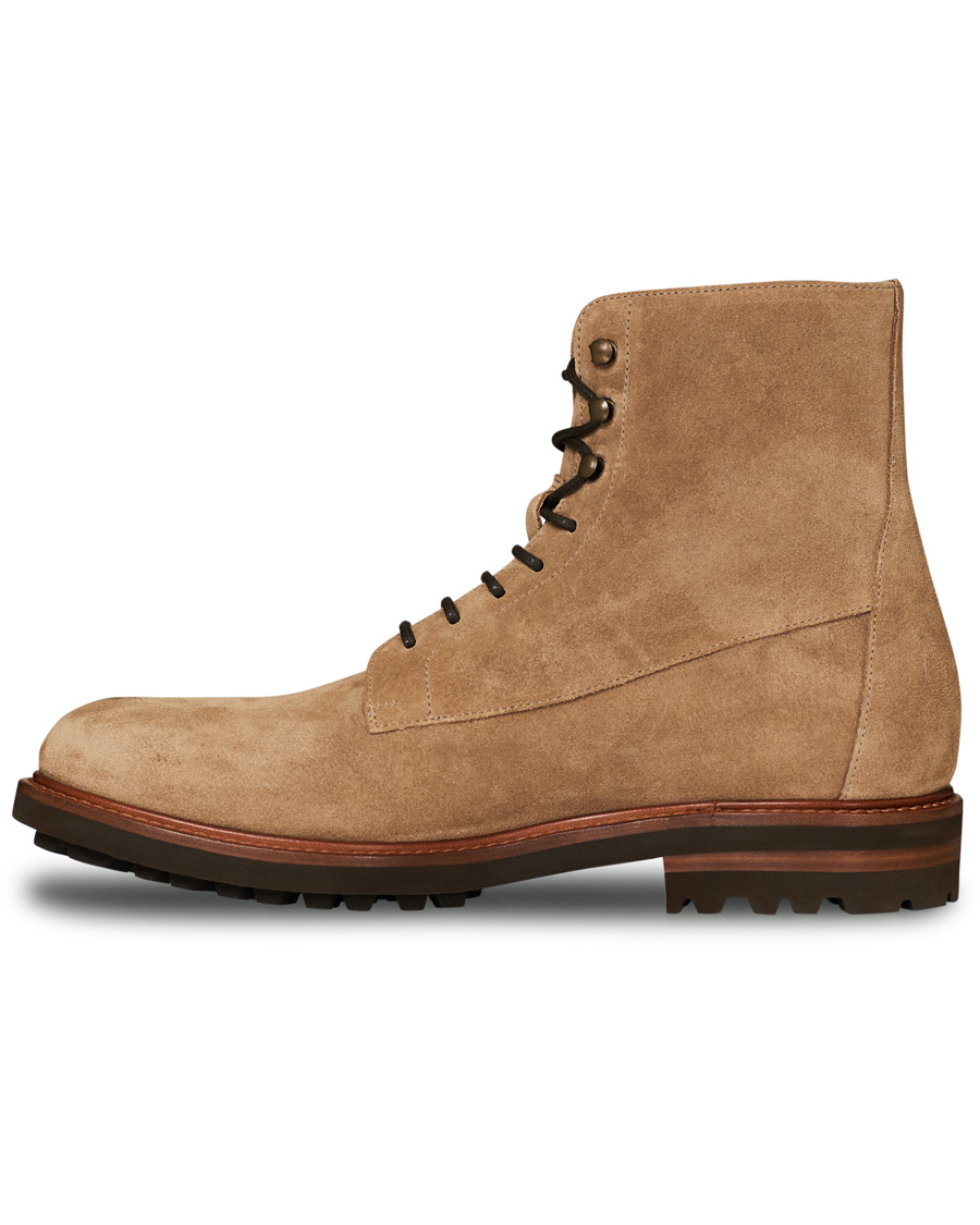 Uomini | Brunello Cucinelli Plain Toe Leather Boot Sand Suede | Brunello Cucinelli | Plain Toe Leather Boot Sand Suede