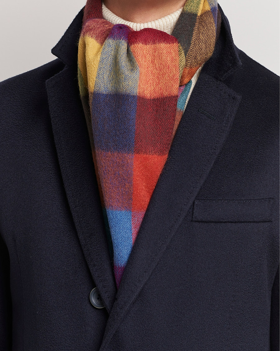 Uomini | Amanda Christensen Wool Block Check Scarf Multi | Amanda Christensen | Wool Block Check Scarf Multi