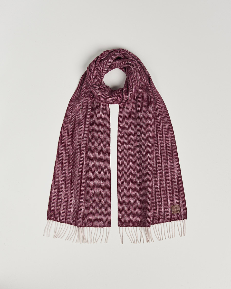 Uomini | Sciarpe | Amanda Christensen | Wool Herringbone Scarf Wine