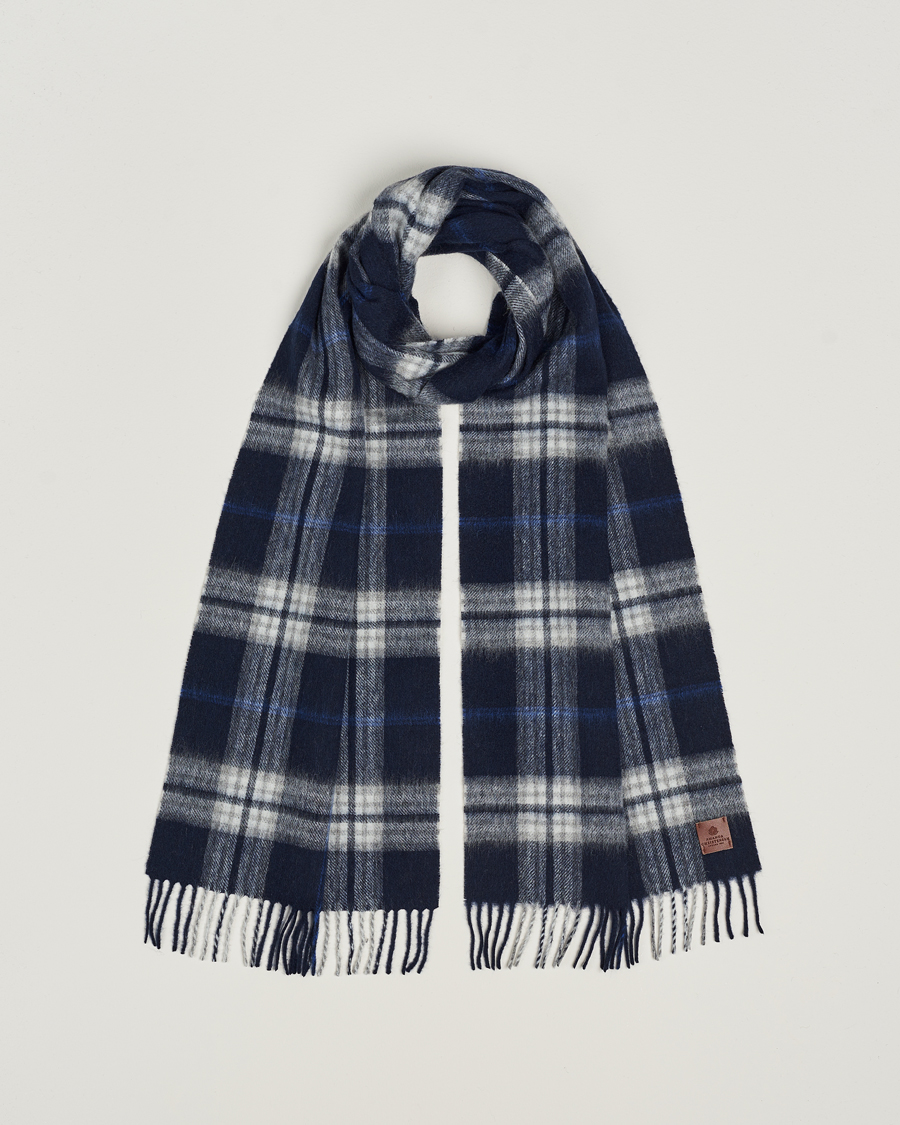 Uomini | Amanda Christensen Wool Check Scarf Blue | Amanda Christensen | Wool Check Scarf Blue