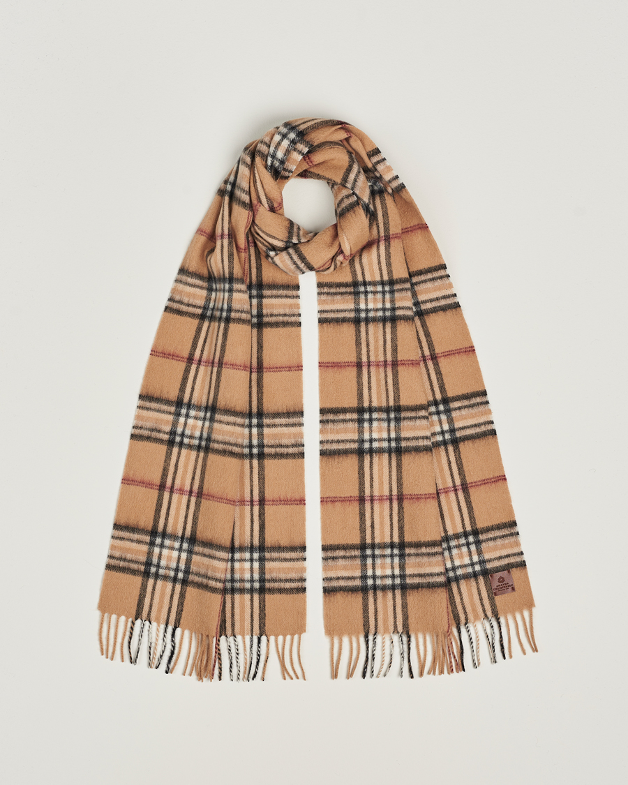 Uomini | Amanda Christensen Wool Check Scarf Beige | Amanda Christensen | Wool Check Scarf Beige