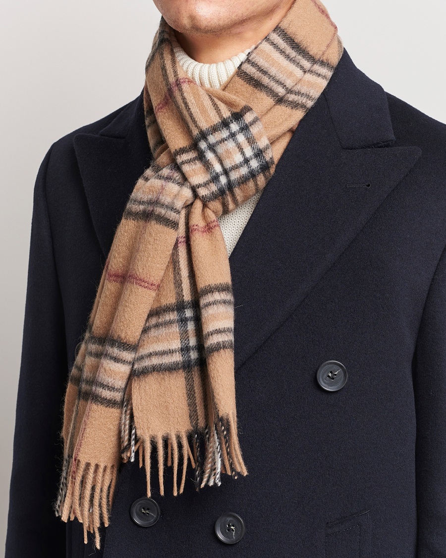 Uomini | Amanda Christensen Wool Check Scarf Beige | Amanda Christensen | Wool Check Scarf Beige