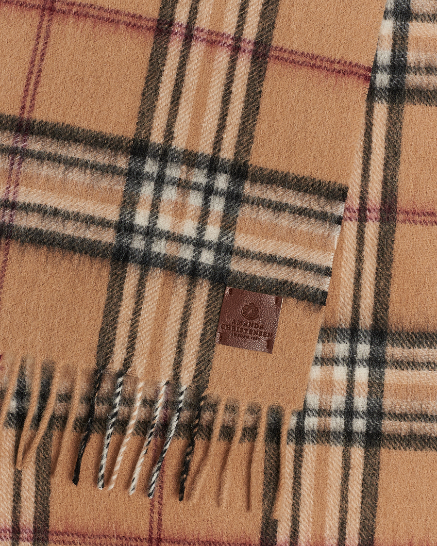 Uomini | Amanda Christensen Wool Check Scarf Beige | Amanda Christensen | Wool Check Scarf Beige
