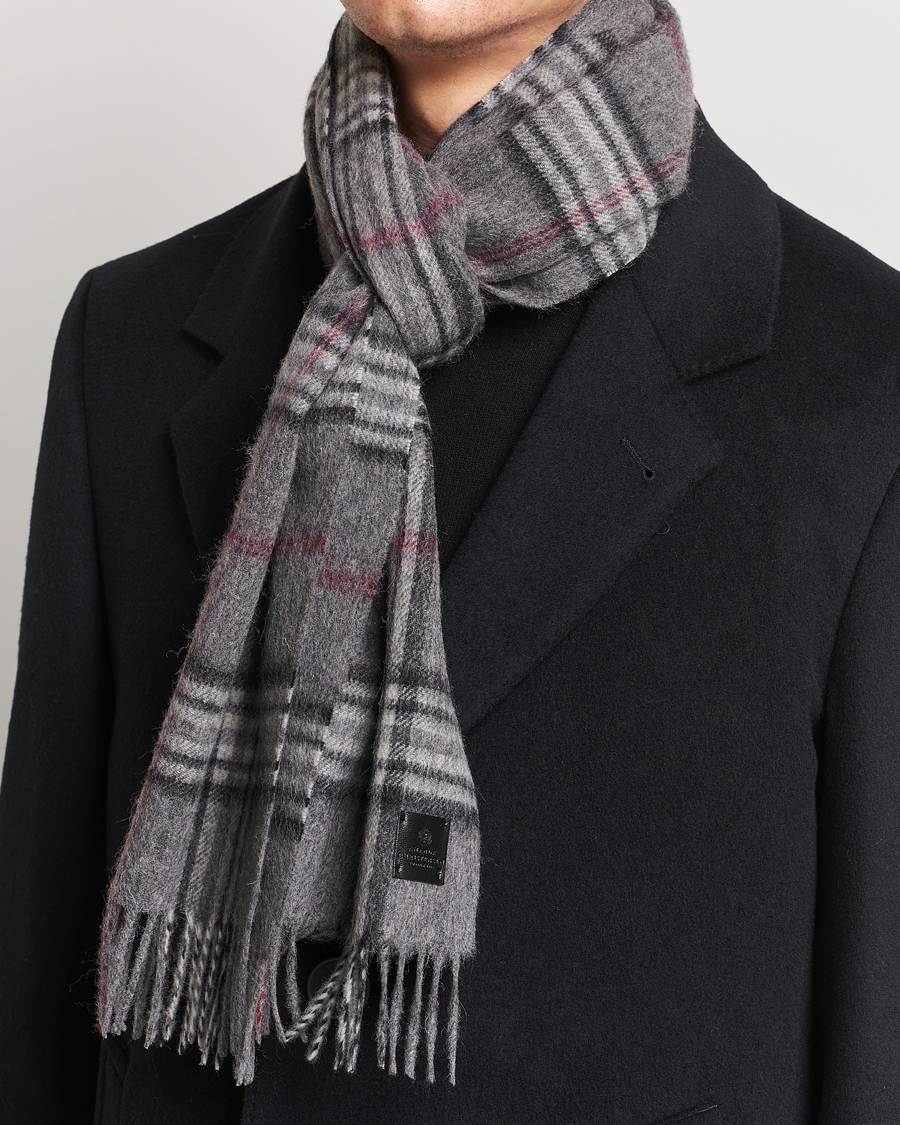 Uomini | Amanda Christensen Wool Check Scarf Grey | Amanda Christensen | Wool Check Scarf Grey
