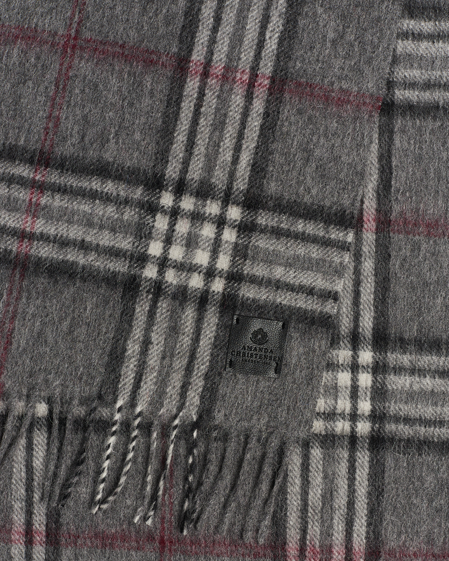 Uomini | Amanda Christensen Wool Check Scarf Grey | Amanda Christensen | Wool Check Scarf Grey