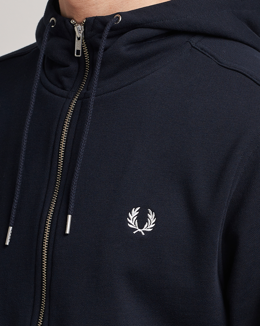 Uomini | Maglieria | Fred Perry | Full Zip Hooded Sweatshirt Navy