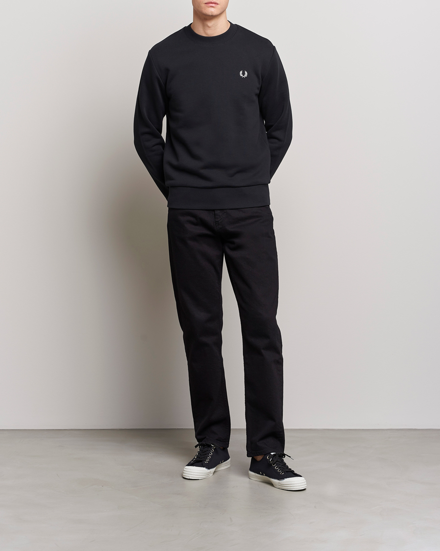 Uomini | Maglieria | Fred Perry | Crew Neck Sweatshirt Black