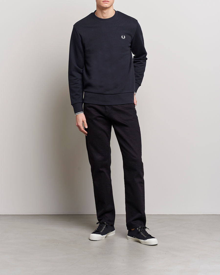 Uomini | Maglieria | Fred Perry | Crew Neck Sweatshirt Navy