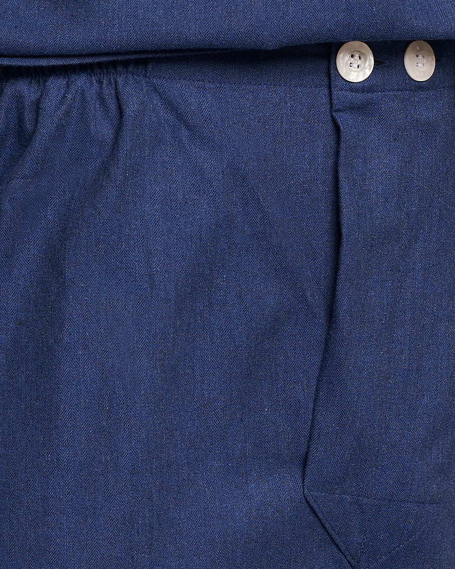 Uomini | Accappatoi & Pigiami | Derek Rose | Brushed Cotton Flanell Pyjama Set Navy