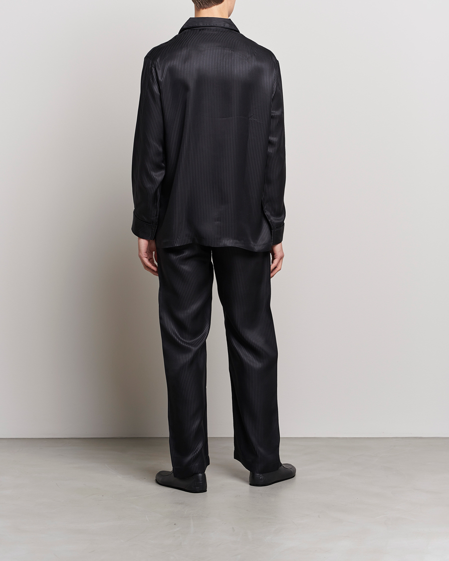 Uomini | Accappatoi & Pigiami | Derek Rose | Striped Silk Pyjama Set Black