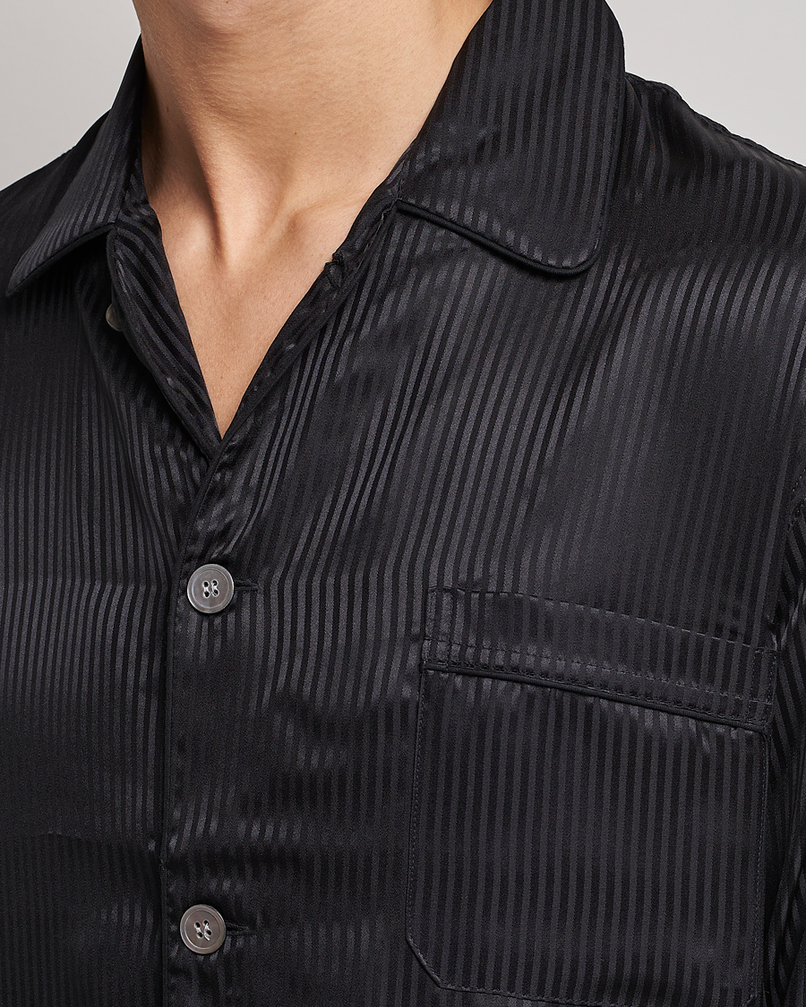 Uomini | Accappatoi & Pigiami | Derek Rose | Striped Silk Pyjama Set Black