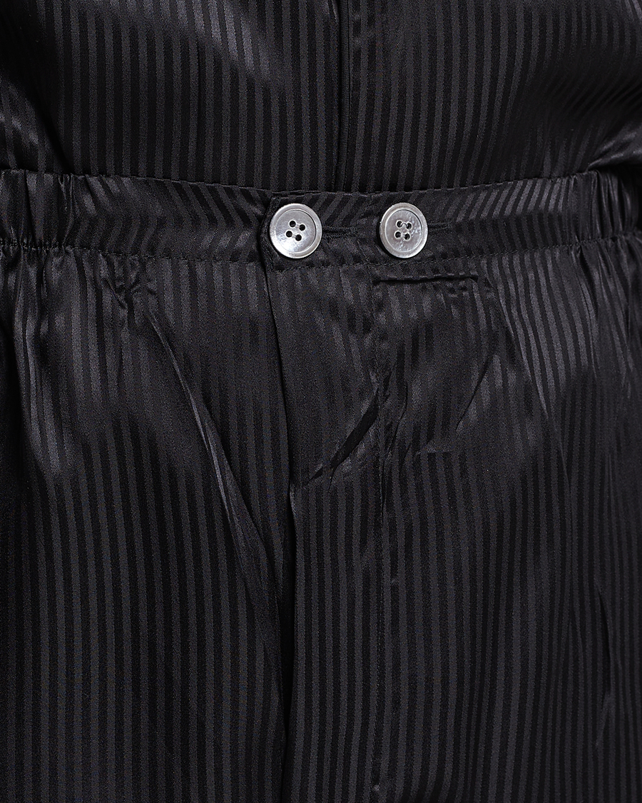 Uomini | Accappatoi & Pigiami | Derek Rose | Striped Silk Pyjama Set Black