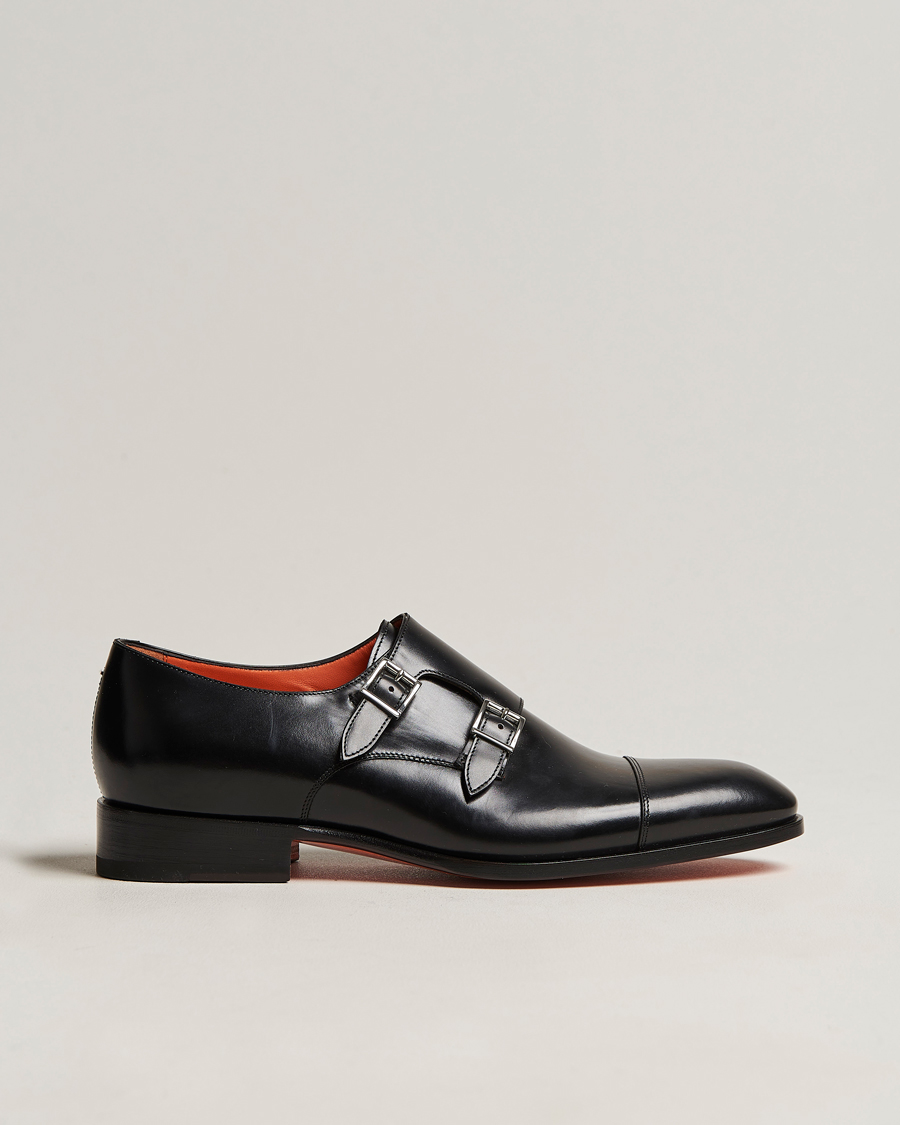 Uomini | Santoni Blake Double Monk Black Calf | Santoni | Blake Double Monk Black Calf