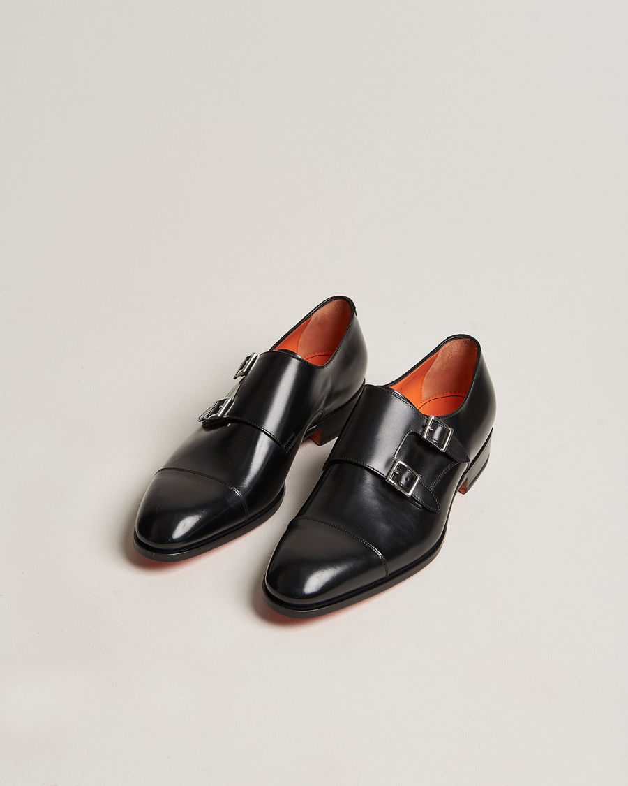 Uomini | Santoni Blake Double Monk Black Calf | Santoni | Blake Double Monk Black Calf