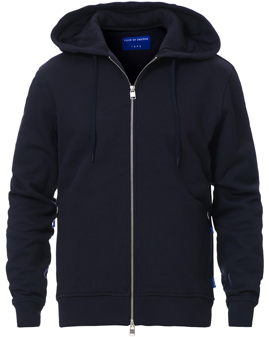 Uomini | Maglieria | Tiger of Sweden | Movement Namir Full Zip Hoodie Blue