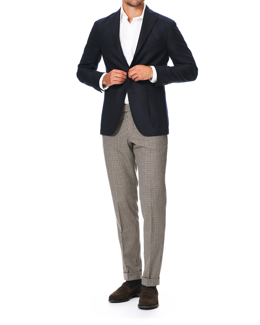 Uomini | Pantaloni | Tiger of Sweden | Tillman Checked Trousers Beige