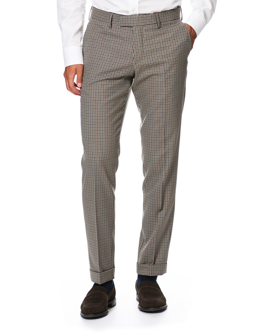 Uomini | Pantaloni | Tiger of Sweden | Tillman Checked Trousers Beige