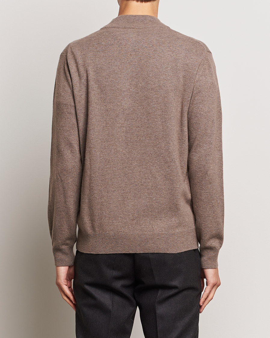 Uomini | Maglieria | Oscar Jacobson | Patton Wool/Cashmere Half Zip Light Brown