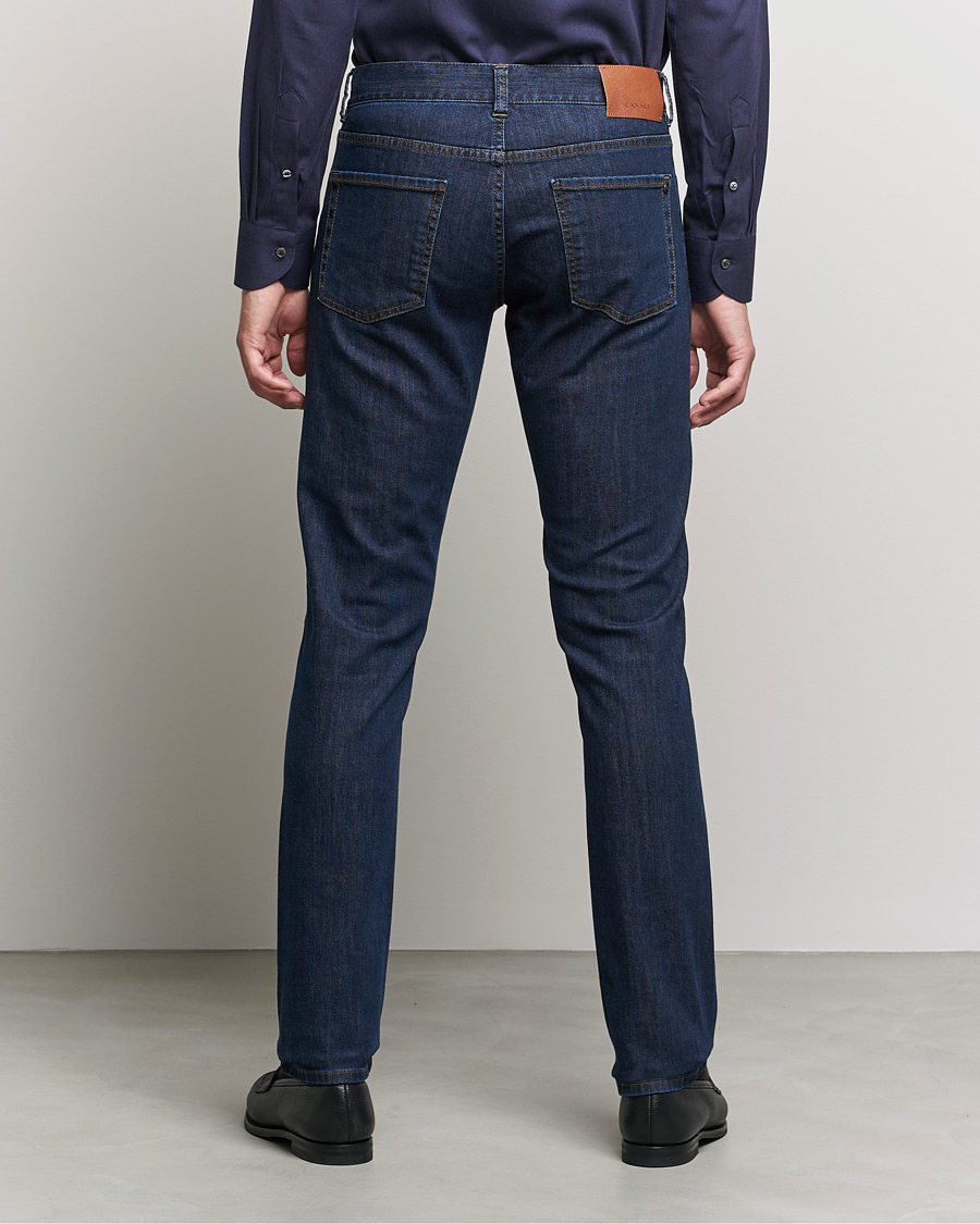 Uomini | Jeans | Canali | Slim Fit Stretch Jeans Dark Blue Wash