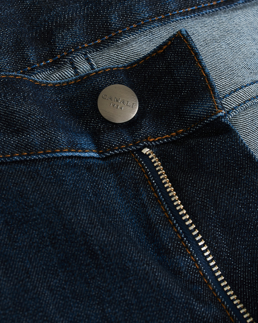 Uomini | Jeans | Canali | Slim Fit Stretch Jeans Dark Blue Wash