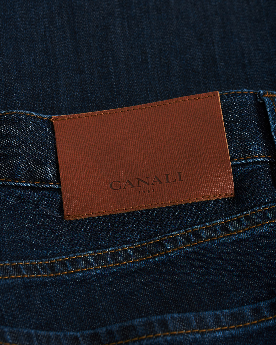 Uomini | Jeans | Canali | Slim Fit Stretch Jeans Dark Blue Wash