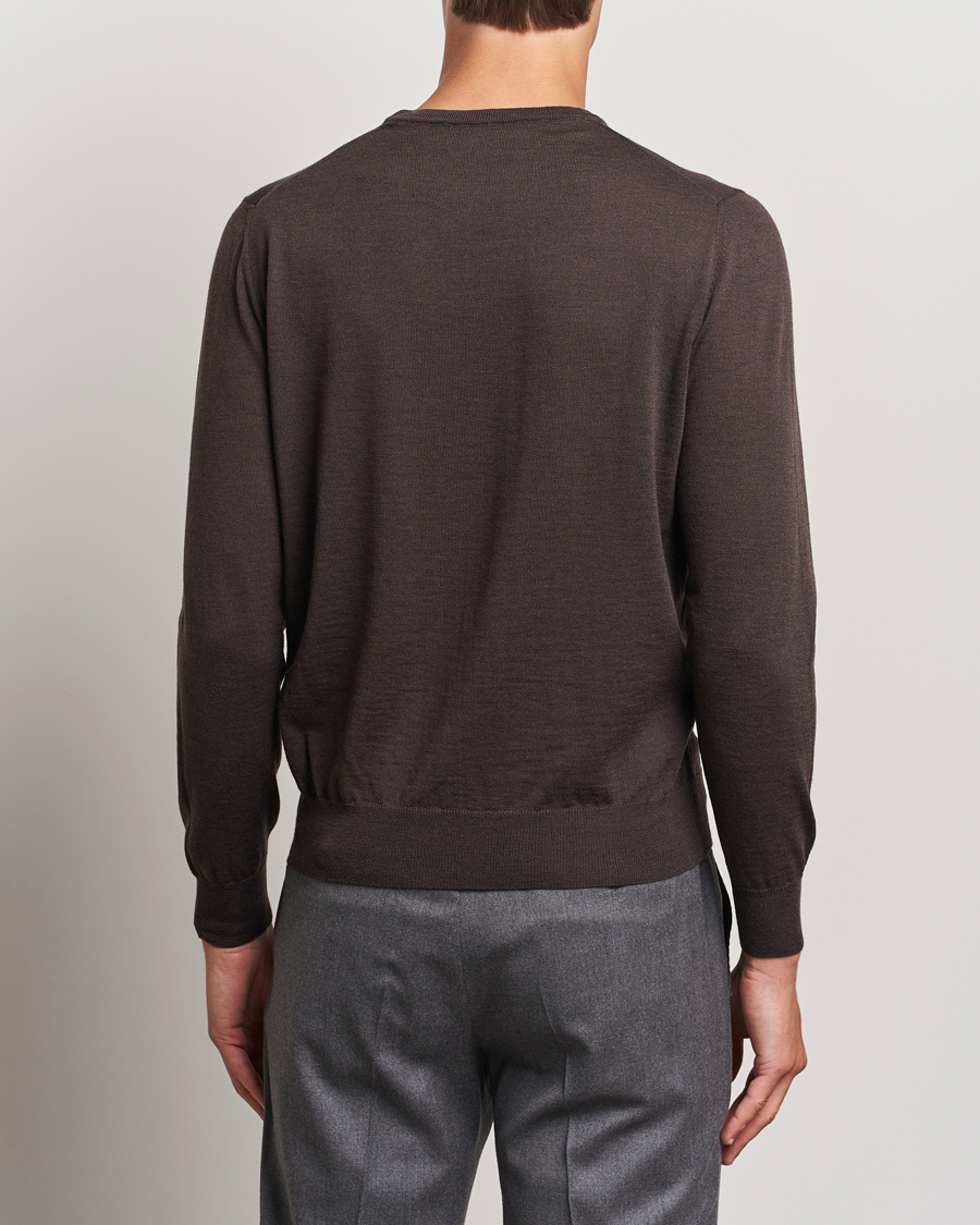 Uomini | Maglieria | Canali | Merino Wool Crew Neck Brown