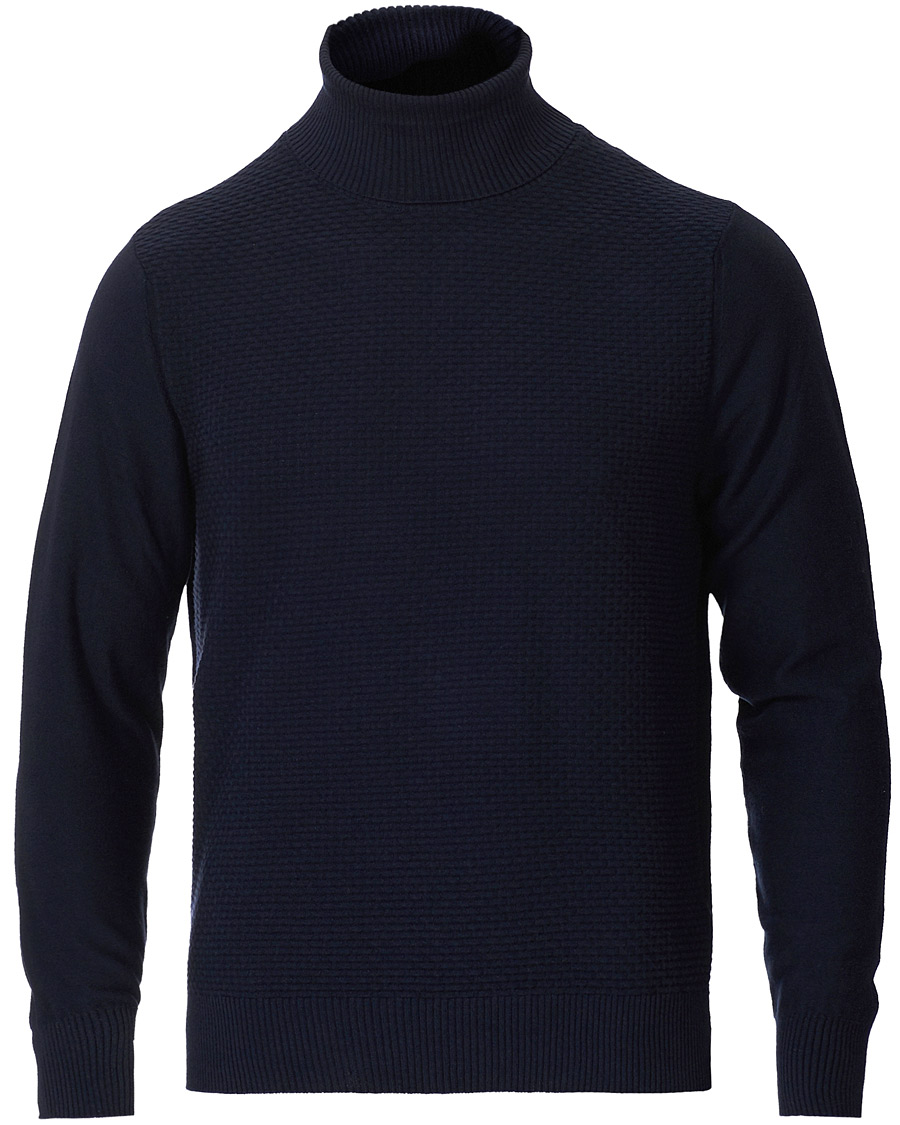 Uomini | Maglieria | Canali | Micro Pattern Turtleneck Navy