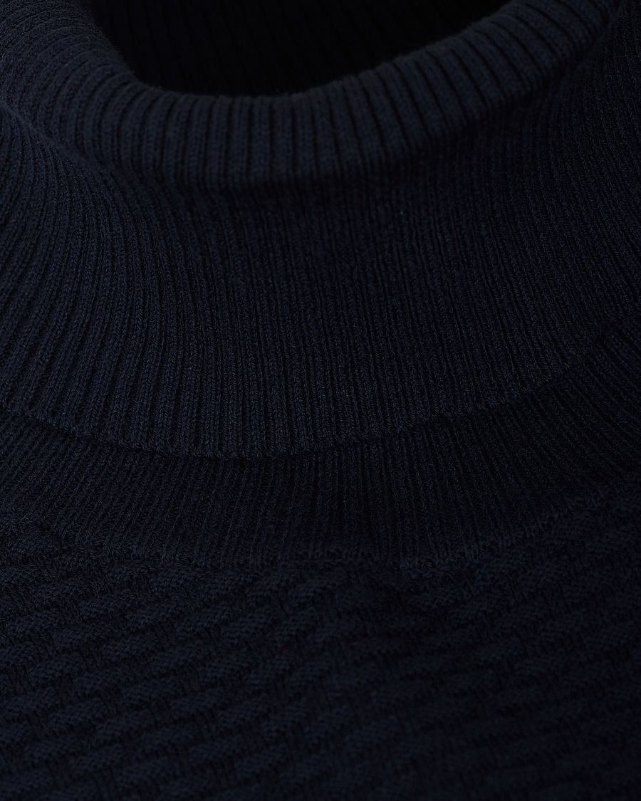Uomini | Maglieria | Canali | Micro Pattern Turtleneck Navy