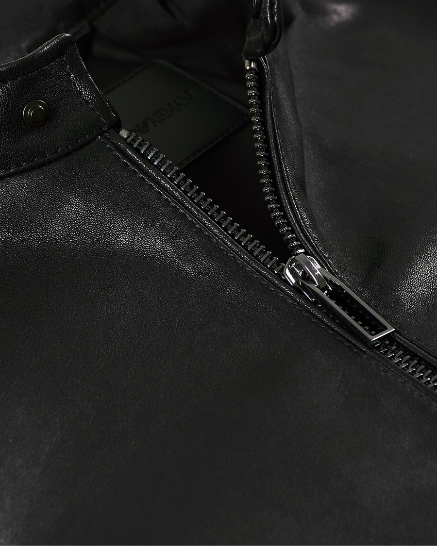Uomini | Giacche | Emporio Armani | Leather Jacket Black