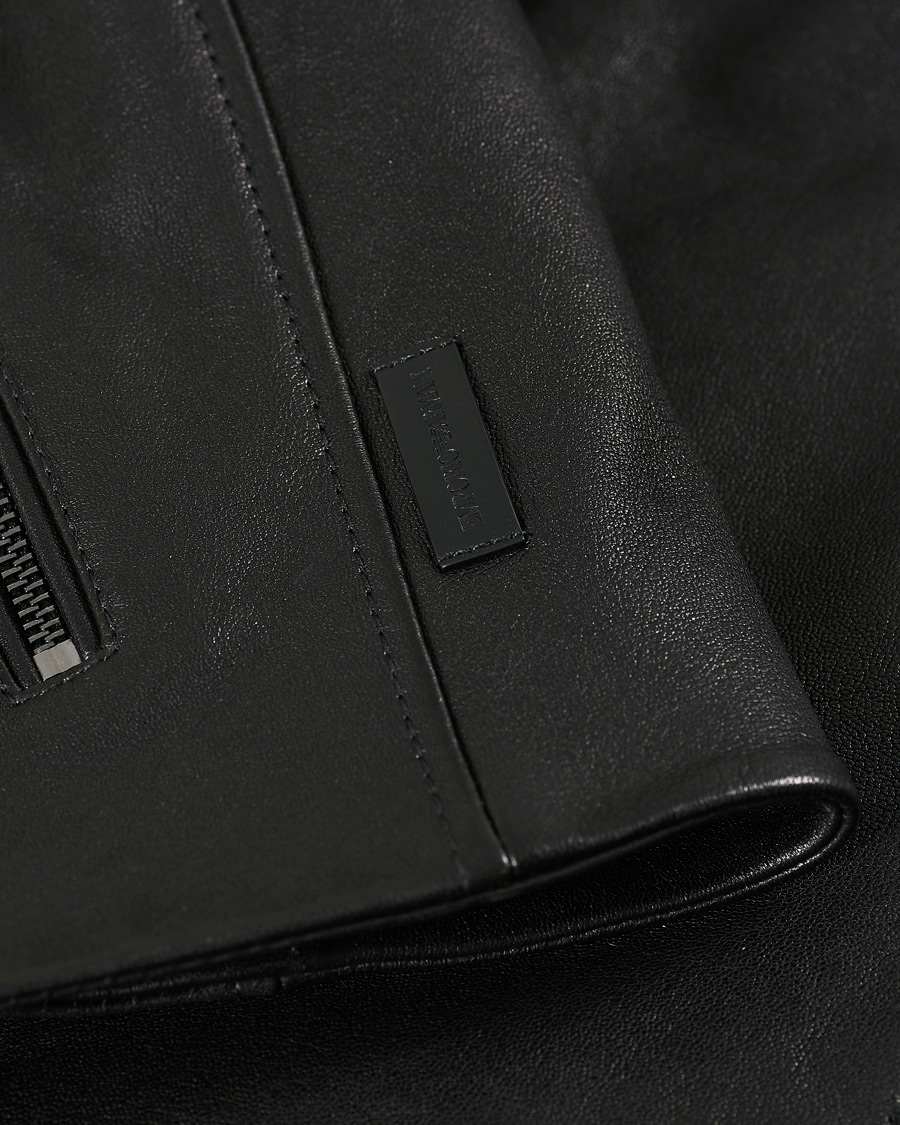 Uomini | Giacche | Emporio Armani | Leather Jacket Black